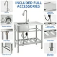 thumbnail image 4 of Garvee Utility Sink,30"x16"x30" Freestanding Single Bowl Kitchen Sink with Faucet & Drainboard,Stainless Steel Sink with Storage Shelves for Laundry Room Bathroom Farmhouse, 4 of 9