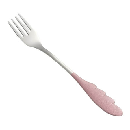 

Amaiiu Baby Spoon Smooth Surface Polished Convenient Lightweight Tableware Multifunctional Wide Application Cutlery Restaurant Pink silver fork