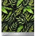 thumbnail image 1 of Soimoi Black Cotton Cambric Fabric Leaf Leaves Print Fabric by the Yard 42 Inch Wide, 1 of 3