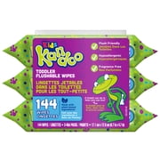 Kandoo Kids Sensitive Flushable Cleansing Wet Wipes, Potty Training Aid, Fragrance Free, 144 Wipes