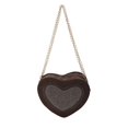 thumbnail image 1 of Bolsos cruzados para mujer Bling Diamonds Love Heart Plush Ladies Purse (Café) Ehuebsd Para Estrenar, 1 of 4