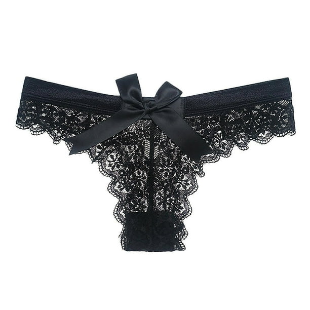 Lace T-Back Panties For Women Sexy Lingerie Bow Seamless Low Waist G-String Female Christmas Underwear
