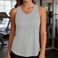 thumbnail image 6 of Miluxas Racerback Workout Tank Tops for Women Split Open Back Athletic Sports T Shirts Sleeveless V Neck Tunic Tank Tops for Gym Yoga Running Gray, 6 of 7