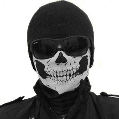 Christmas Skull Bandana Bike Motorcycle Helmet Neck Face Mask Paintball Ski Sport Headband (Color: Black) by