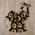 thumbnail image 2 of Fesfesfes Toddler Baby Girls Summer Floral Short Sleeve Jumpsuit + Bow Two-piece Children's Clothing, 2 of 8