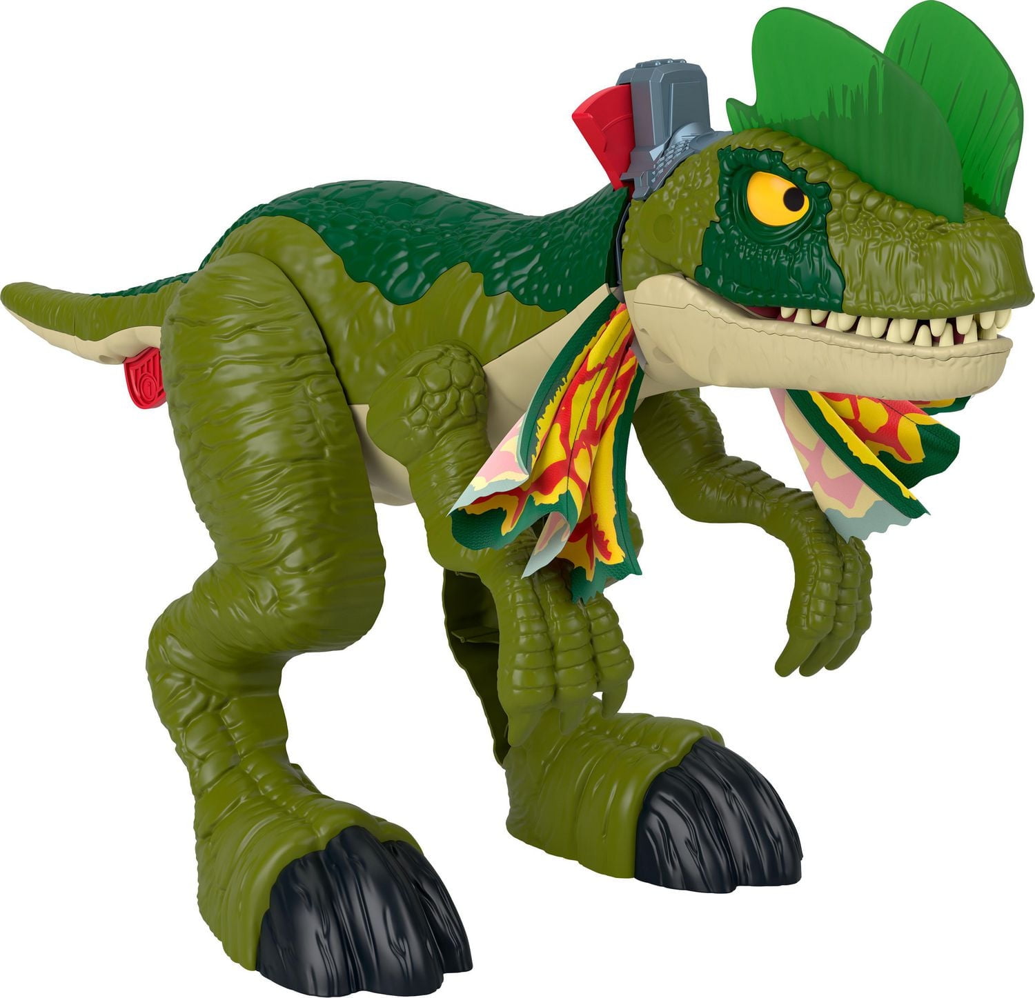 Imaginext Jurassic World Thrash Attack Dilophosaurus Dinosaur Toy with Lights & Sounds for Kids