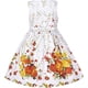 thumbnail image 2 of Vestido de Niña Bordado Floral Mariposa Moño sin Mangas Naranja 9-10 Años, 2 of 5