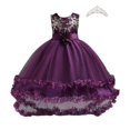 thumbnail image 1 of Vestido de cola para niños 2023 fiesta de cumpleaños niños vestido de princesa de flores para niñas boda carnaval ropa vestido de noche 7-8T (etiqueta 140) Gao Jinjia LED, 1 of 2