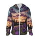 thumbnail image 1 of Fotbe Starry Night Purple Irises Chaqueta con Protección Solar UPF 50+ para Hombre y Mujer, Camisa con Capucha y Bolsillos-Small, 1 of 7