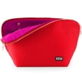 thumbnail image 1 of Bolsa de maquillaje KUSSHI lavable de viaje con organizador de brochas roja, 1 of 6