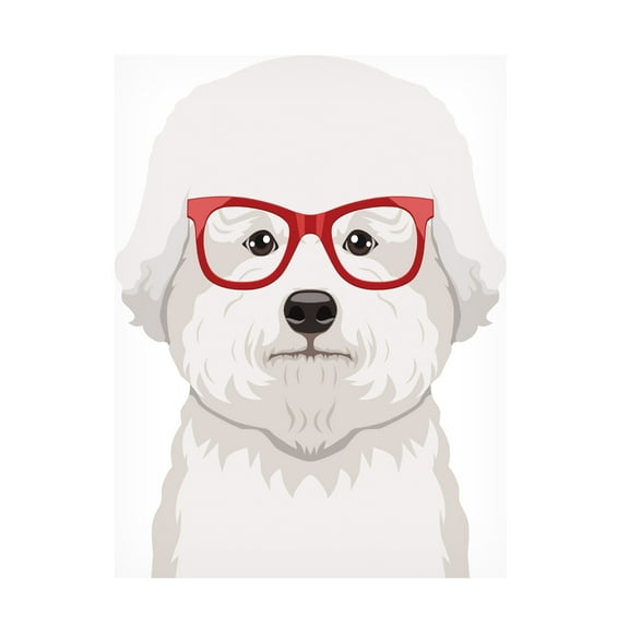 Furbaby Affiliates 'Bichon Wearing Hipster Glasses' Canvas Art