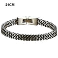 thumbnail image 3 of Amaiiu 19cm/21cm Bracelet Titanium Steel Bangle European American Style Men Trendy Braided Keel Hand Chain with Buckle Vintage 21CM, 3 of 9