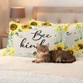 thumbnail image 3 of Outdoor Pillow Covers Farmhouse Sunflower Bee Leaf Waterproof Pillow Cases 20x12 Set of 2, Pastoral Botanical on Linen Throw Pillow Cover Pillowcase for Patio Balcony Couch Garden, 3 of 9