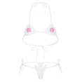 thumbnail image 1 of Womens Lingerie Set Sexy Erotic Costume Halter Neck Lace-up Bra with G-string Briefs Underwear Ladies Two-Pieces SwimsuitOneSize Gong Bohan LED, 1 of 2