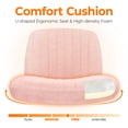 thumbnail image 6 of NEO CHAIR Criss Cross Chair with Wheels Home Office Cross Legged Armless Chairs Ergonomic Adjustable Computer Desk Task Wide Seat for Bedroom Vanity Comfy Swivel (Pink), 6 of 7