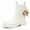 Beige, variant on Women's Chelsea Rain Boots Waterproof Slip On White Size 6.5