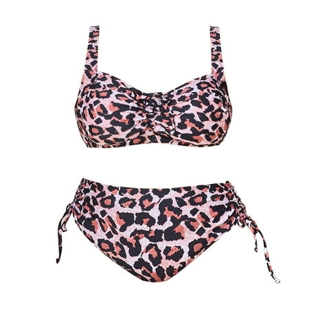 

Women s Plus Size Two Piece Swimsuit Print Bikini Swim Bra Pad Underwire Triangle Swimsuit Bathing Suits for Women String Bikini Bikini Sporty