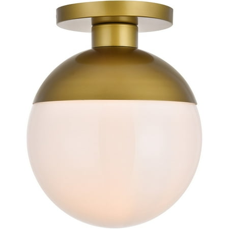 

Brass Tone Finish Flush Mounts 12 Wide Metal/Glass Material E26 Medium 1 Light Fixture
