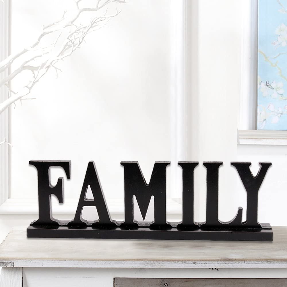 Decorative Wooden Cutout Word Decor Freestanding Tabletop Sign