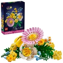LEGO Botanicals Petite Sunny Bouquet Bulding Toy - Valentines Day Gift for Kids, Girls & Boys, Ages 9 - Artificial Flowers for Home Decor - Faux Bluebells, Tulip, Daisy, & More - 10347