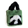 thumbnail image 1 of Bolso de peluche de panda, bolso de hombro, bolso cruzado, bolso de mano, bolsa, billetera con cadena, verde, 1 of 9