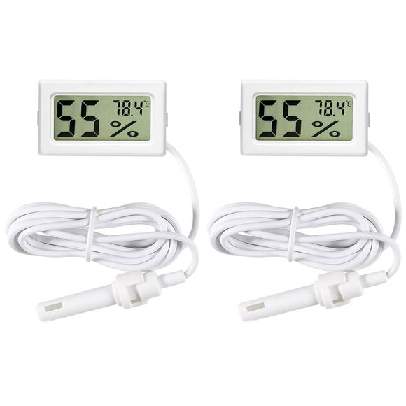 EcoNesxp LCD 2pcs Mini Digital Thermometer Hygrometer with Probe Display Hygrometer Thermometer for Incubator Reptile Plant Terrarium ℉ 10 Indoor Thermometer Hygrometer Pieces Mini Digital Thermomete