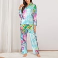 thumbnail image 2 of Balery Dragonfly Floral Conjunto de Pijama con Estampado para Mujer, Conjunto de Dos Piezas con Manga Larga, Ropa de Dormir Suave con Bolsillos, Pijamas Cómodos-X-Large, 2 of 7