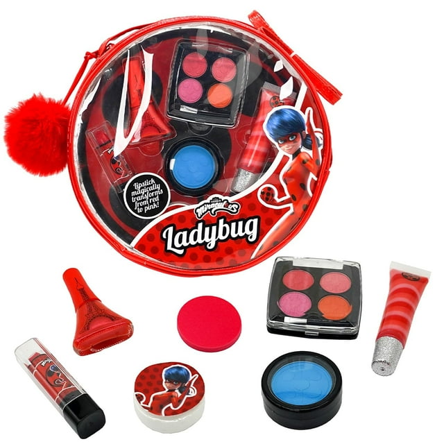 Set de maquillaje Miraculous Ladybug Kids con esmalte de uñas y tiza para el cabello