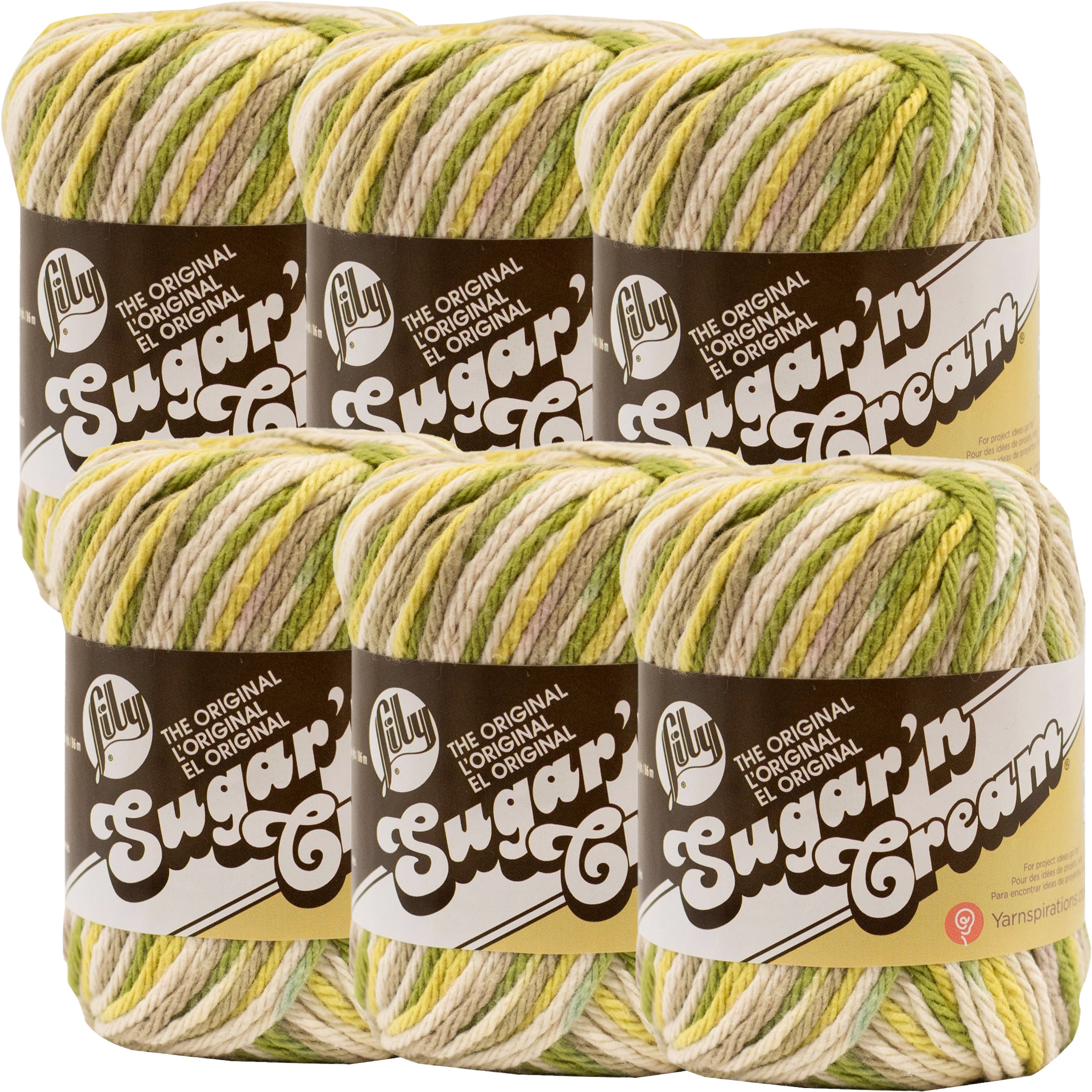 Lily Sugar'n Cream Yarn OmbresGuacamole, Multipack Of 6