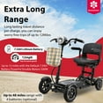 thumbnail image 2 of Bangeran Electric Power Scooter with Premium Wide Seat, 3 Speed Levels Easy Travel - Matte Black, 2 of 10