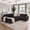 Black, variant on DTTRA 111" Corduroy U-Shaped Sectional Sofa Bed with Pull Out Sleeper, Gray