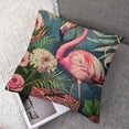 thumbnail image 7 of Fenyluxe Decorative Throw Pillow Covers Cushion Case Red Leaves Watercolor Painting Exotic Lily Animals Wildlife Birds Green Astromelia Begonia Deep Pillowcase for Couch Sofa Bed 2pcs White, 7 of 7