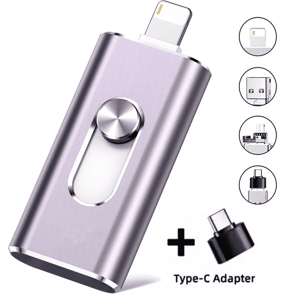 256GB USB Flash Drive for iphone,iPad,3 IN 1 Memory External Storage,Type-C Thumb Drive for OTG Android Phone and Computer