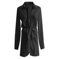 thumbnail image 3 of Njagoc3 Womens Long Sleeve Button - Down Shirt Dress, Bodycon Fit, Solid Color, Office & Night Out Looks, 3 of 5