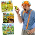 thumbnail image 2 of Blippi Chunky Puzzles for Toddlers - 3-in-1 Chunky Puzzle Set for Kids Ages 2+ - Wooden Animal Puzzle for 2 Year Old - Baby Puzzle with Big Dinosaurs and Construction Pieces - Wood Puzzle Gift Set, 2 of 7