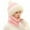 Pink, variant on vnanda Hat Scarf Combo Women's Winter Beanie Hat with Scarf Knitted Windproof Padded Thickened Cycling Integrated Hat Scarf Cold Weather Hat