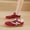 U8-Red, variant on Women's Suede and Leather Lace Up Shoes Gum Sole Zero Drop Barefoot Comfortable Lightweight Breathable Outdoor Walking Casual Sneakers,White 41(US-8)