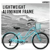 26 Hyper Bicycles Commute Bike with Basket, Adults 13+ Years, Neon Teal