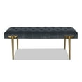 thumbnail image 2 of Jennifer Taylor Home Aria Upholstered Gold Accent Bench Steel Gray, 2 of 5