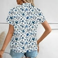thumbnail image 3 of Youyipin Womens Tops Women's Hawaiian Button Down Shirts Casual Short Sleeve Floral Tropical Print Summer Blouse Tunic Top Beach Vacation Clothes For Women, 3 of 7