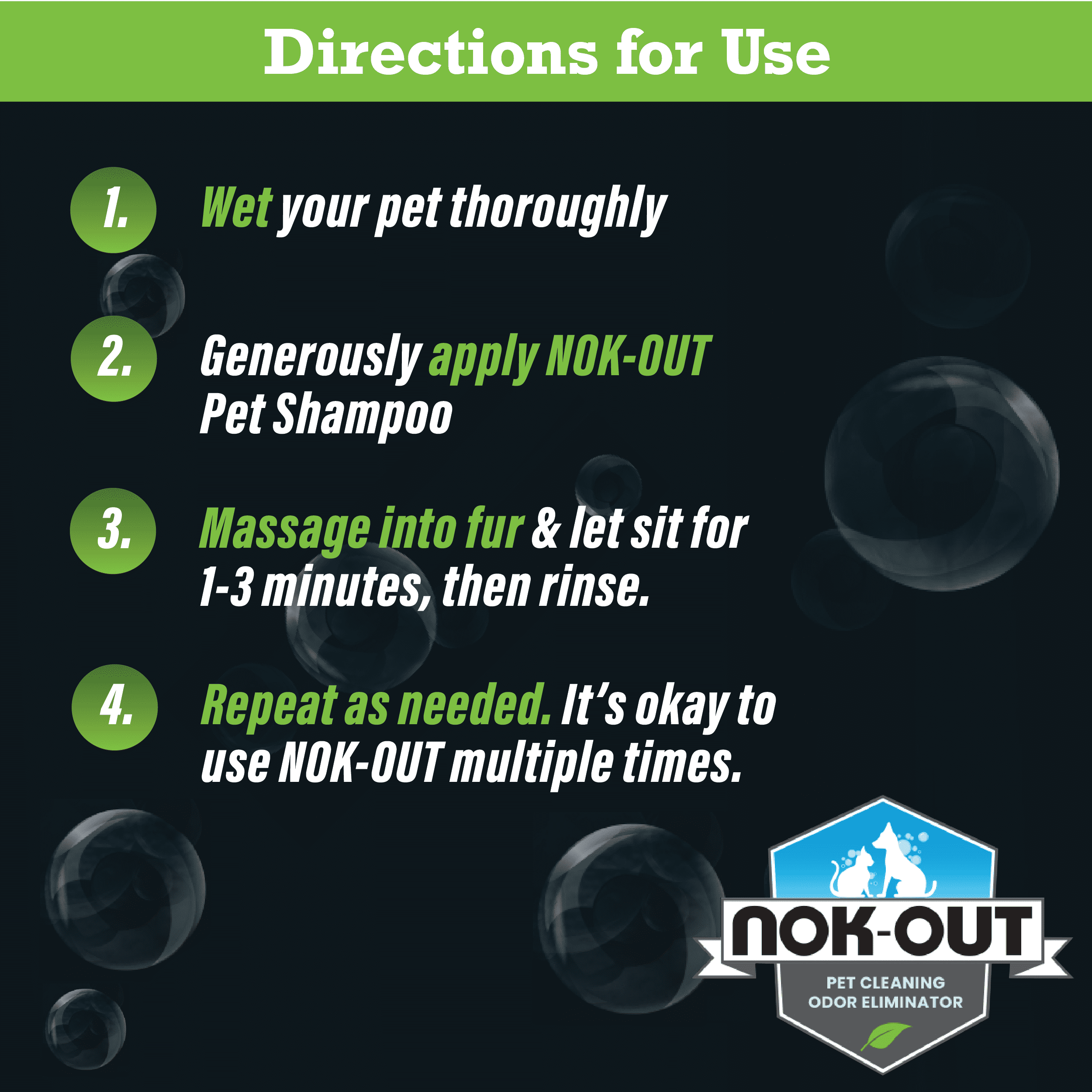 Nok Out Veterinary Strength Pet Shampoo, 20oz Bottle, 2-Pack