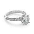 thumbnail image 2 of 2Ct Oval Lab-Created Diamond Women's Engagement Ring 14K White Gold Plated, 2 of 4