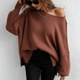 thumbnail image 4 of Womens Fall Fashion 2717 Fall Sweaters for Women 2023 Long Sleeve Crewneck Solid Color Women Knit Sweaters Pullover with Side Shirring, 4 of 7
