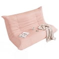 thumbnail image 7 of Furmax 66.5" Oversized Floor Sofa Couch, 2-Seater Leather Lazy Sofa Chair with Cup Holders for Gaming, Movie Nights, Living Room & Dorm, No Assembly Required, Pink, 7 of 7