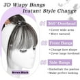 thumbnail image 2 of The Clip in Bangs 100% Real Human Hair Toppers Wispy Bangs 360 ° 3D Cover Bangs Hair Clip Fake Bangs Hair Extensions for Women Hair Pieces Clip On Air Bangs for Daily Wear, 2 of 8