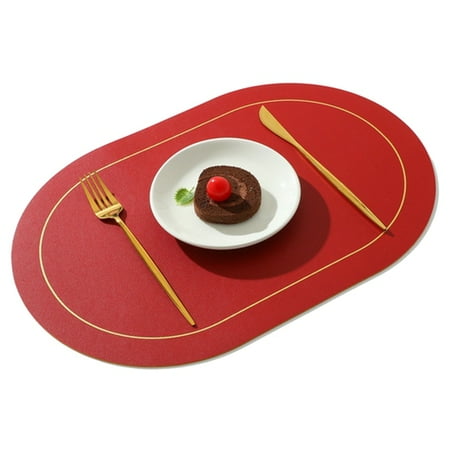 

AQRS Insulation Pad Easy Clean Faux Leather Placemat Heat Resistant Table Protection Mat for Home Kitchen
