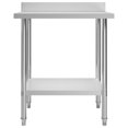 thumbnail image 2 of vidaXL Kitchen Work Table with Backsplash 80x60x93 cm Stainless Steel, 2 of 5