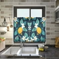thumbnail image 4 of Yayeee Kitchen Curtains Tier Pair Light Filtering 27"x36" Rod Pocket Short Cafe Window Panel, Lemon Leaves, 4 of 7