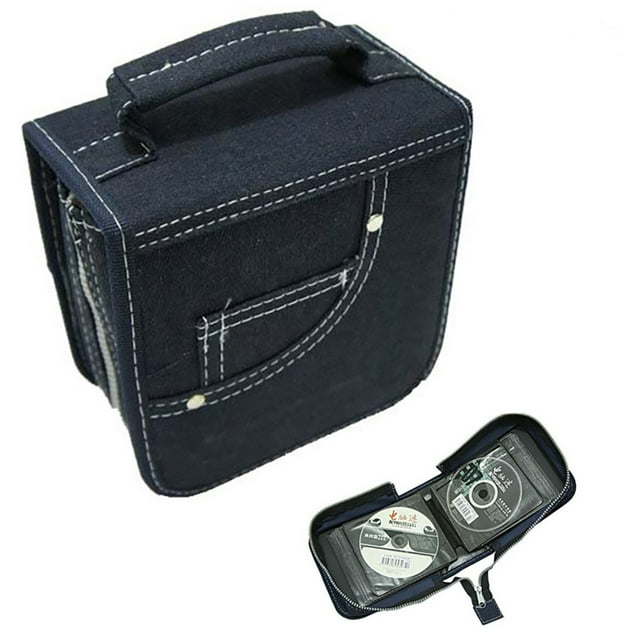 CD Carrying Case 60/128 Capacity Denim Discs Storage Case CD Organizer