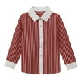 thumbnail image 2 of Liyamei Boys Girls Long Sleeve Striped Button Down Casual Long Sleeves Dress Shirts Boys Casual Tops Size 5-6 Years, 2 of 4
